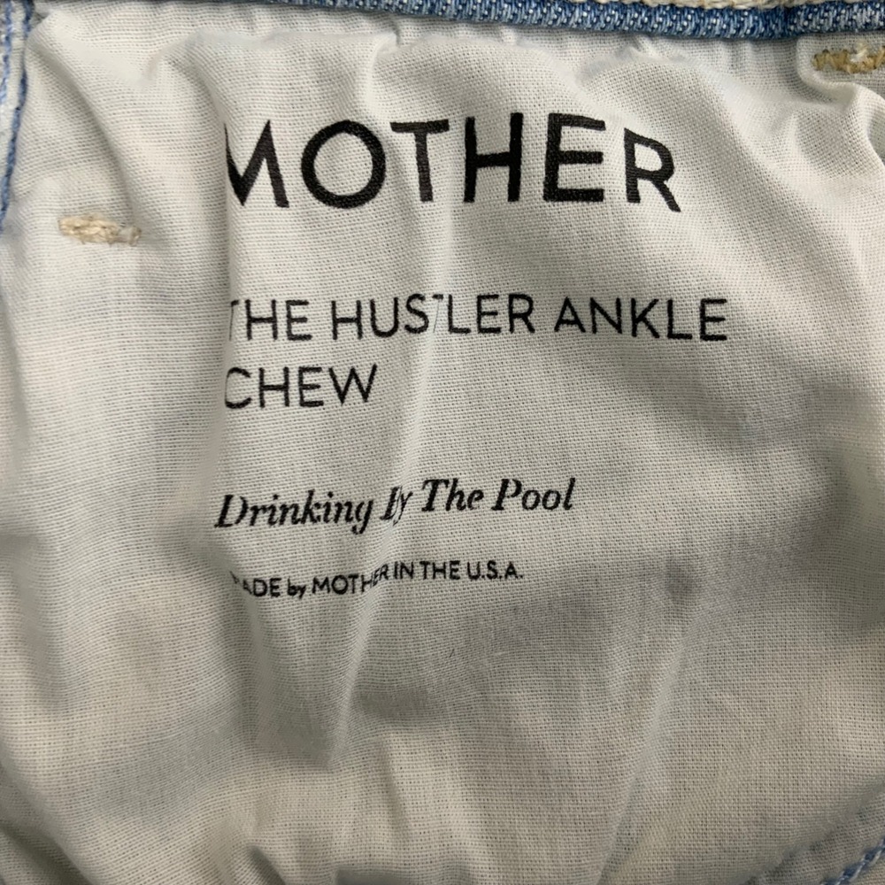 MOTHER The Hustler Ankle Fray Distressed Bootcut Jeans Light Blue High Rise - Picture 12 of 13